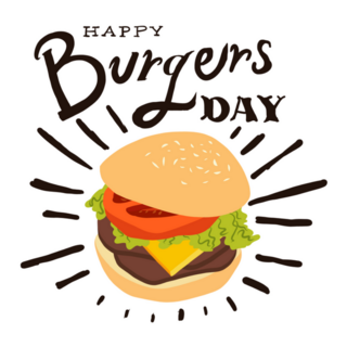 Happy Burgers Day Lettering Sticker
