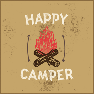 Happy Camper Campfire Sticker