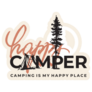 Happy Camper, Camping Is My Happy Place Sticker