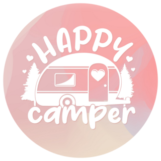 Happy Camper Colorful Background Sticker 