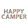 Happy Camper Colorful Lettering Sticker