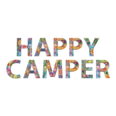 Happy Camper Colorful Lettering Sticker
