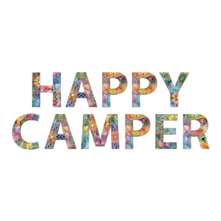 Happy Camper Colorful Lettering Sticker