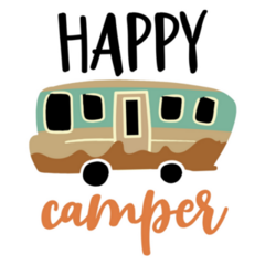 Happy Camper - Cute Colorful Trailer Sticker