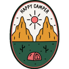 Happy Camper Desert Hills Sticker 