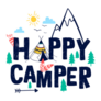 Happy Camper Doodle Sticker