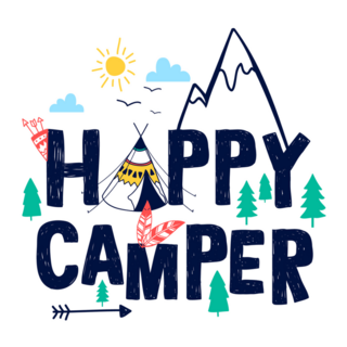 Happy Camper Doodle Sticker