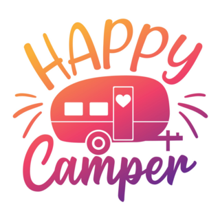 Happy Camper Gradient Trailer Sticker