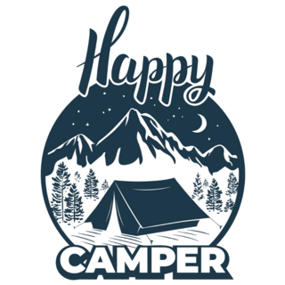 Happy Camper Mountainside Sticker