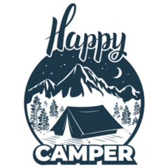 Happy Camper Mountainside Sticker