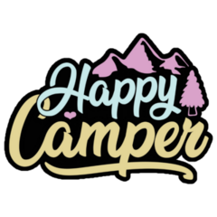 Happy Camper, Typography Sticker