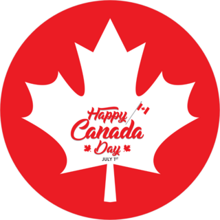 Happy Canada Day Circle Sticker