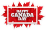Happy Canada Day Maple Leaf Sticker