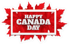 Happy Canada Day Maple Leaf Sticker
