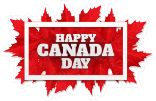 Happy Canada Day Maple Leaf Sticker