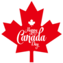 Happy Canada Day Red Maple Leaf Sticker