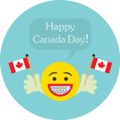 Happy Canada Day! Smiley Face Icon Sticker