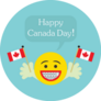 Happy Canada Day! Smiley Face Icon Sticker