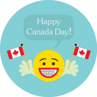 Happy Canada Day! Smiley Face Icon Sticker