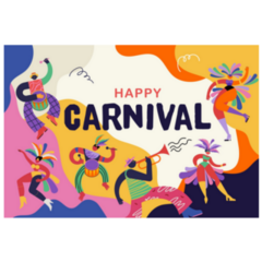Happy Carnival Colorful Brazil Banner Sticker