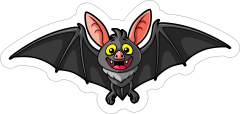 Happy Cartoon Bat Sticker