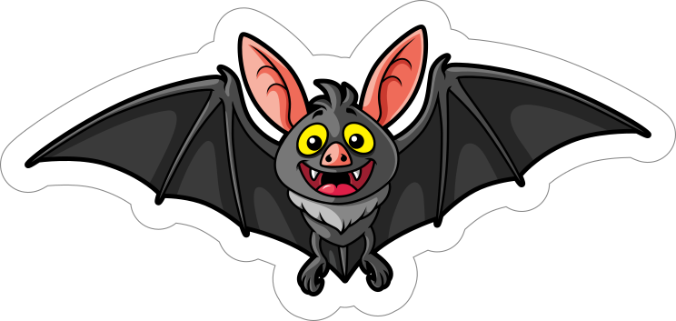 Happy Cartoon Bat Sticker