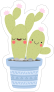 Happy Cartoon Cactus Friends Sticker