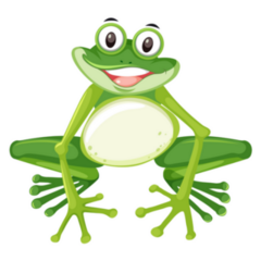 Happy Cartoon Frog Sticker