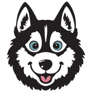 Happy Cartoon Husky Sticker