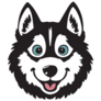 Happy Cartoon Husky Sticker