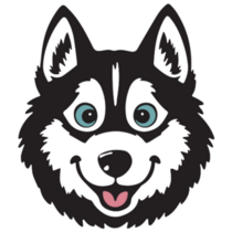 Happy Cartoon Husky Sticker