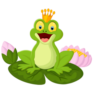 Happy Cartoon King Frog Sticker
