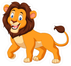Happy Cartoon Lion Sticker