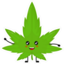 Happy Cartoon Marijuana Leaf Sticker