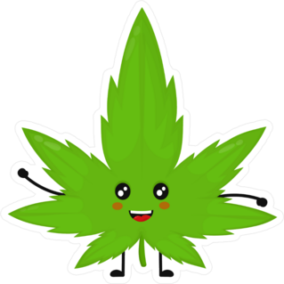 Happy Cartoon Marijuana Leaf Sticker