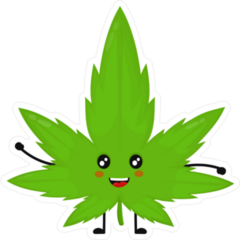 Happy Cartoon Marijuana Leaf Sticker