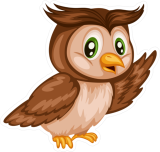 Happy Cartoon Owl Sticker