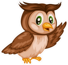 Happy Cartoon Owl Sticker