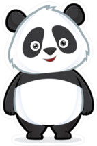 Happy Cartoon Panda Standing Sticker
