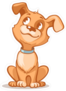 Happy Cartoon Puppy Sitting Sticker