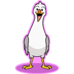 Happy Cartoon Seagull Sticker