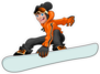 Happy Cartoon Snowboarder Sticker