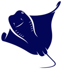 Happy Cartoon Stingray Sticker