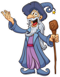 Happy Cartoon Wizard Sticker