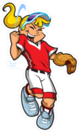 Happy Celebrating Girl Baseball Softball Sticker