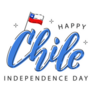 Happy Chile Independence Day Lettering Sticker