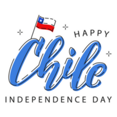 Happy Chile Independence Day Lettering Sticker