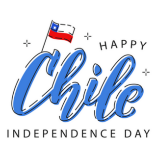 Happy Chile Independence Day Lettering Sticker