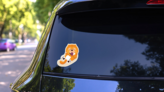 Happy Chow Chow Sticker on a Rear Car Window (New) example