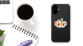 Happy Classroom With Teacher Cartoon Sticker on a Phone (New) example